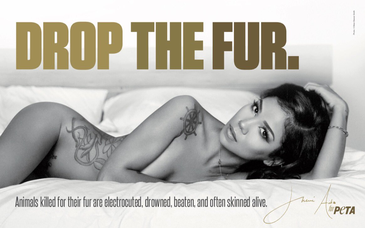Jhené Aiko Poses for PETA Fur Campaign.